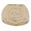 9ct Yellow Gold Three Lion Shield England Signet Ring