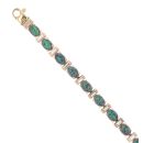 14ct Yellow Gold Cubic Zirconia and Created Opal Bracelet 7"