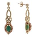 9ct Yellow and Rose Gold Clogau Emerald Drop Earrings