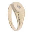 9ct Yellow Gold 0.07ct Diamond Signet Ring