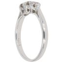 18ct White Gold 0.25ct Tinted Brilliant Cut Diamond Trilogy Ring