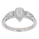 Platinum 0.76ct Pear and Brilliant Cut Diamond Cluster Ring