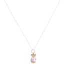 9ct Yellow Gold Blue Gemstone Teddybear Pendant and Chain 16"