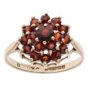 9ct Yellow Gold Garnet Cluster Ring