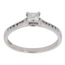 18ct White Gold 0.40ct Princess and Brilliant Cut Diamond Solitaire Ring
