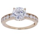 14ct Yellow Gold Cubic Zirconia Single Stone Ring