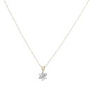 18ct Yellow Gold 0.35ct Brilliant Cut Diamond Cluster Pendant and Chain 18"