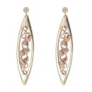 9ct Yellow and Rose Gold Tree of Life Marquise Clogau Drop Earrings