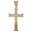 9ct Yellow Gold Cubic Zirconia Cross Pendant