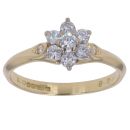 18ct Yellow Gold 0.38ct Brilliant Cut Diamond Daisy Cluster Ring