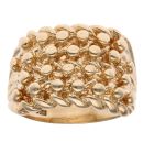 9ct Yellow Gold Four Row Keeper Ring