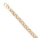 9ct Yellow Gold Patterned and Plain Belcher Bracelet 9"