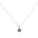 9ct Yellow Gold 0.33ct Brilliant Cut Blue And Colourless Diamond Cluster Pendant And Chain 18"