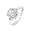 9ct White Gold 0.55ct Emerald Cut Lab Grown Diamond Ring