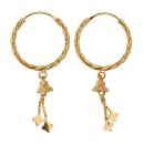 22ct Yellow Gold Tassel Hoop Earrings