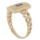 14ct Yellow Gold Monaco Classic Plain Flex Link Signet Ring