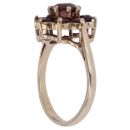 9ct Yellow Gold Garnet Flower Cluster Ring