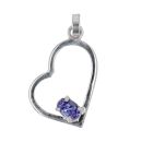 9ct White Gold Amethyst Heart Pendant