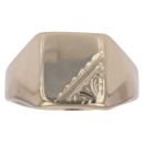 9ct Yellow Gold Patterned Square Signet Ring