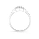 9ct White Gold 0.33ct Natural Diamond Dress Ring with Halo And Baguette Accents