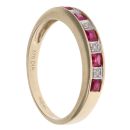 9ct Yellow Gold 0.05ct Brilliant Cut Diamond and Ruby Fancy Ring