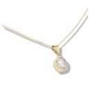 9ct Yellow Gold Cubic Zirconia Pendant And 16" Chain