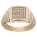 14ct Yellow Gold Cubic Zirconia Signet Ring