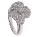 18ct White Gold 0.97ct Brilliant Cut Diamond Double Heart Ring