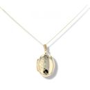 9ct Yellow Gold Oval Locket And 16" Chain