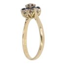 18ct Yellow Gold 0.05ct Diamond and Sapphire Cluster Ring