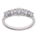 18ct White Gold 1.17ct Brilliant Cut Diamond Five Stone Ring