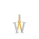22ct Yellow Gold Intitial W Cubic Zirconia Pendant