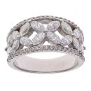 18ct White Gold 1.97ct Marquise and Brilliant Cut Diamond Fancy Ring