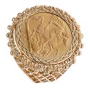 9ct Yellow Gold 1899 Victoria Old Head UK Half Sovereign Ring