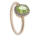 9ct Yellow Gold 0.08ct Brilliant Cut Diamond and Peridot Cluster Ring