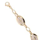 14ct Yellow and White Gold Greek Key Disc Bracelet 8"