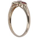 9ct Yellow Gold Red Sapphire Three Stone Ring