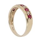 9ct Yellow Gold 0.05ct Brilliant Cut Diamond and Ruby Half Eternity Ring
