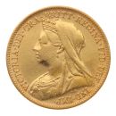 1900 Victoria Old Head UK Half Sovereign Coin