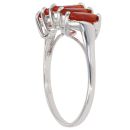 9ct White Gold Orange Gemstone Five Stone Ring
