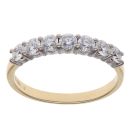 18ct Yellow Gold 1.00ct Brilliant Cut Diamond Half Eternity Ring