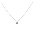 925 Sterling Silver Amethyst Solitaire Pendant And Chain 18"