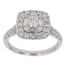 18ct White Gold 1.00ct Brilliant And Baguette Cut Diamond Cluster Ring