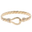 9ct Yellow Gold Fancy Hinged Bangle