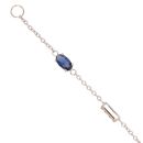 9ct White Gold 0.13ct Diamond And Created Sapphire Bracelet 7"