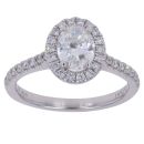 Platinum 1.00ct Oval and Brilliant Cut Diamond Solitaire Ring