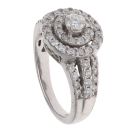 18ct White Gold 0.85ct Brilliant Cut Diamond Cluster Ring
