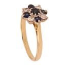 18ct Yellow Gold 0.20ct Diamond And Sapphire Cluster Ring