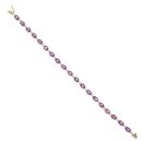 9ct Yellow Gold Amethyst Bracelet 7"