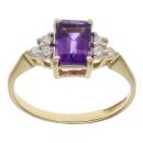 18ct Yellow Gold 0.10ct Diamond And Amethyst Ring